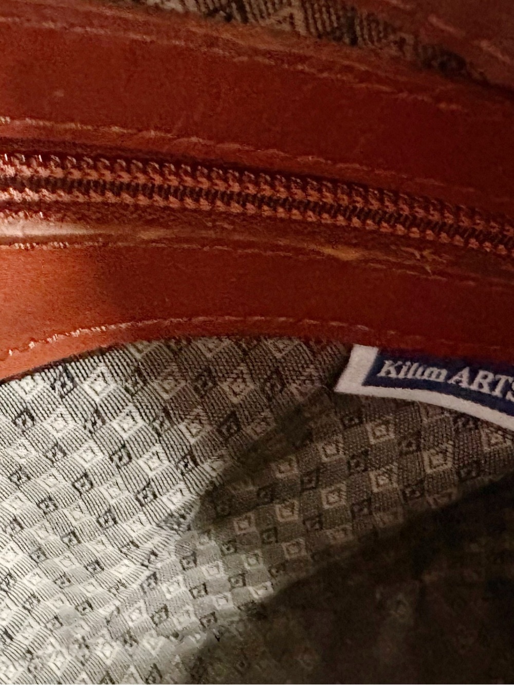 Red Kilim-Pattern Leather-Trim Tote - Picture 8 of 10
